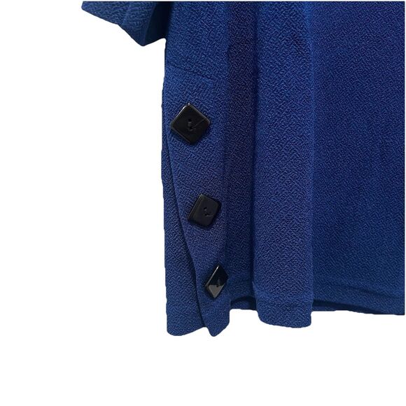 Yushi Blouse Top Size M/L Textured Asymmetrical Collar Art to Wear 3/4 Sleeve - Picture 3 of 5